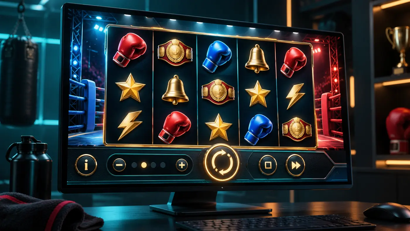 Illustration of a boxing-themed JILI slot interface
